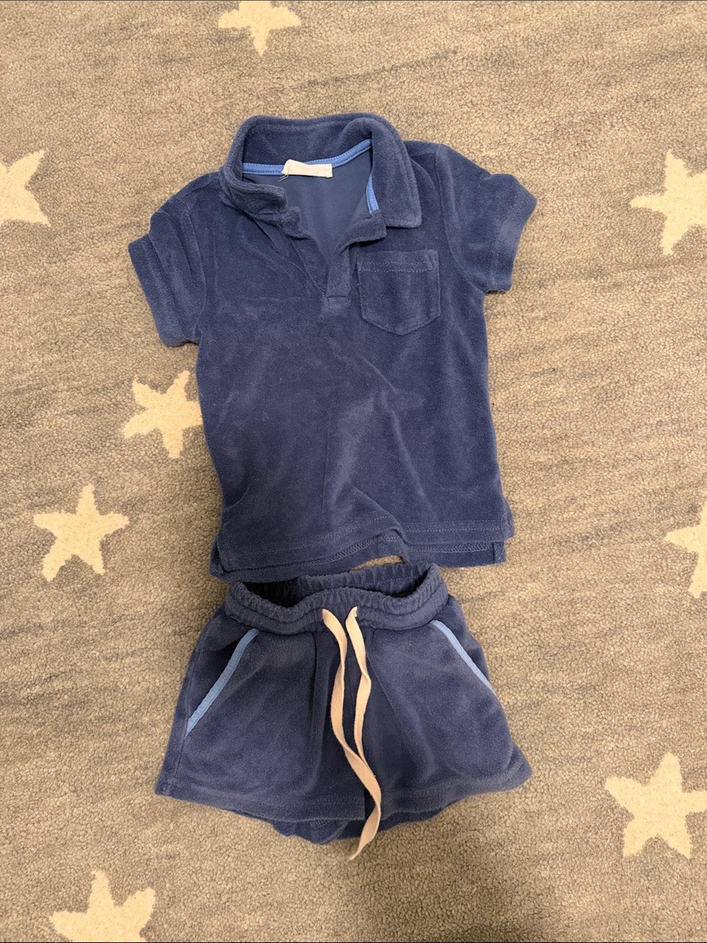 Kids minnow swim blue Terry set 2T